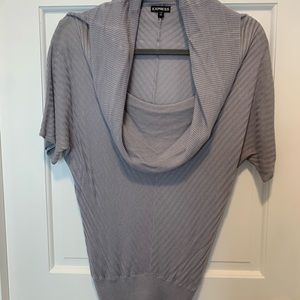Express Gray Short Sleeve Cowl Neck Sweater- Size XS
